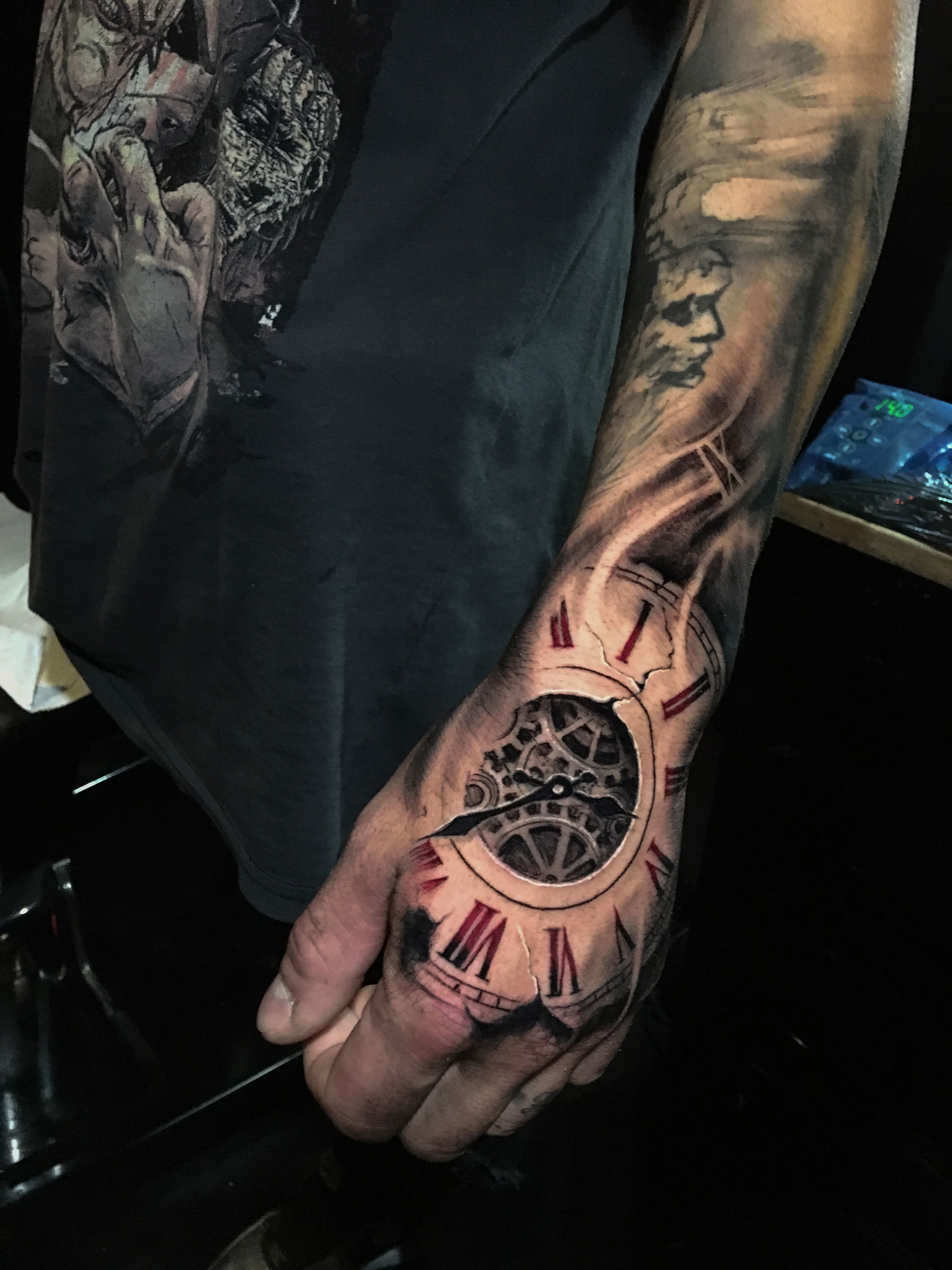 40 Best Clock Tattoos for Men & Meaning | Pocket watch tattoos, Pocket  watch tattoo, Clock tattoo sleeve