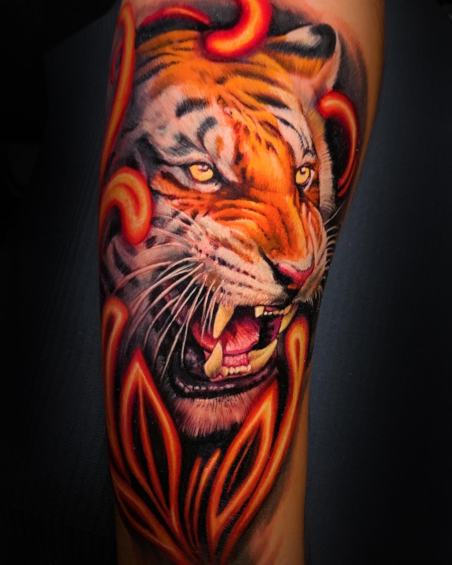 Thank you @_emma_j_smith_ for always getting cool tattoos from me! #tiger  #tigertattoo #traditional #traditionaltattoo #traditionaltiger ... |  Instagram
