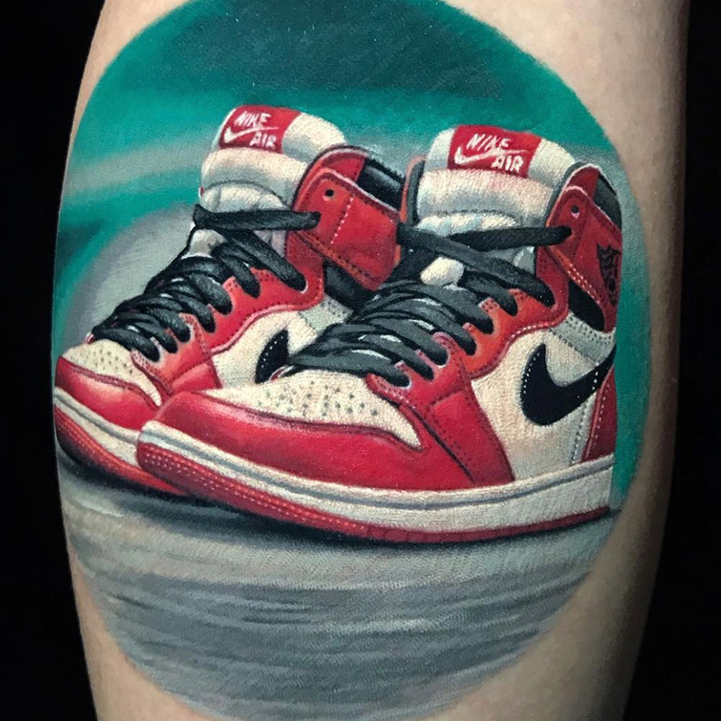 Nike shoe tattoo by Yeray Perez | Photo 30318