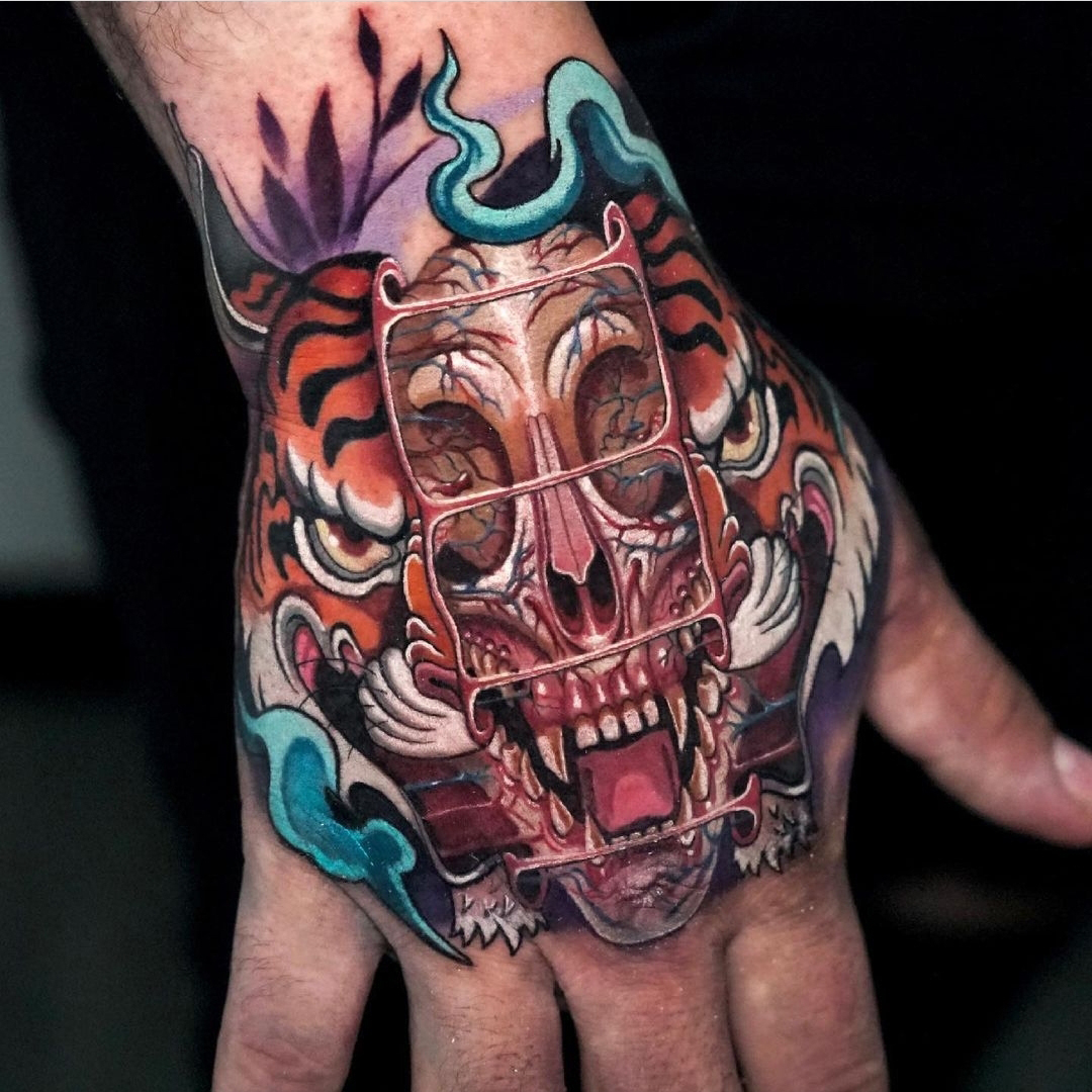 tiger hand tattoo 