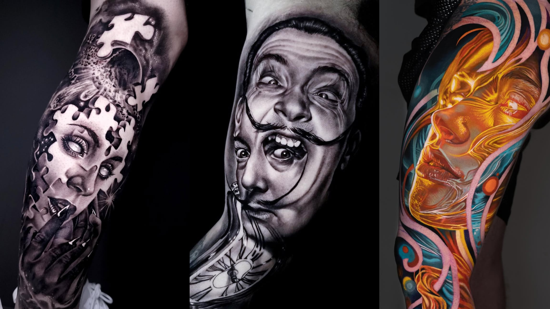 thumbnail surealista tattoo by Inknation Studio NYC.realism-tattoo-arm