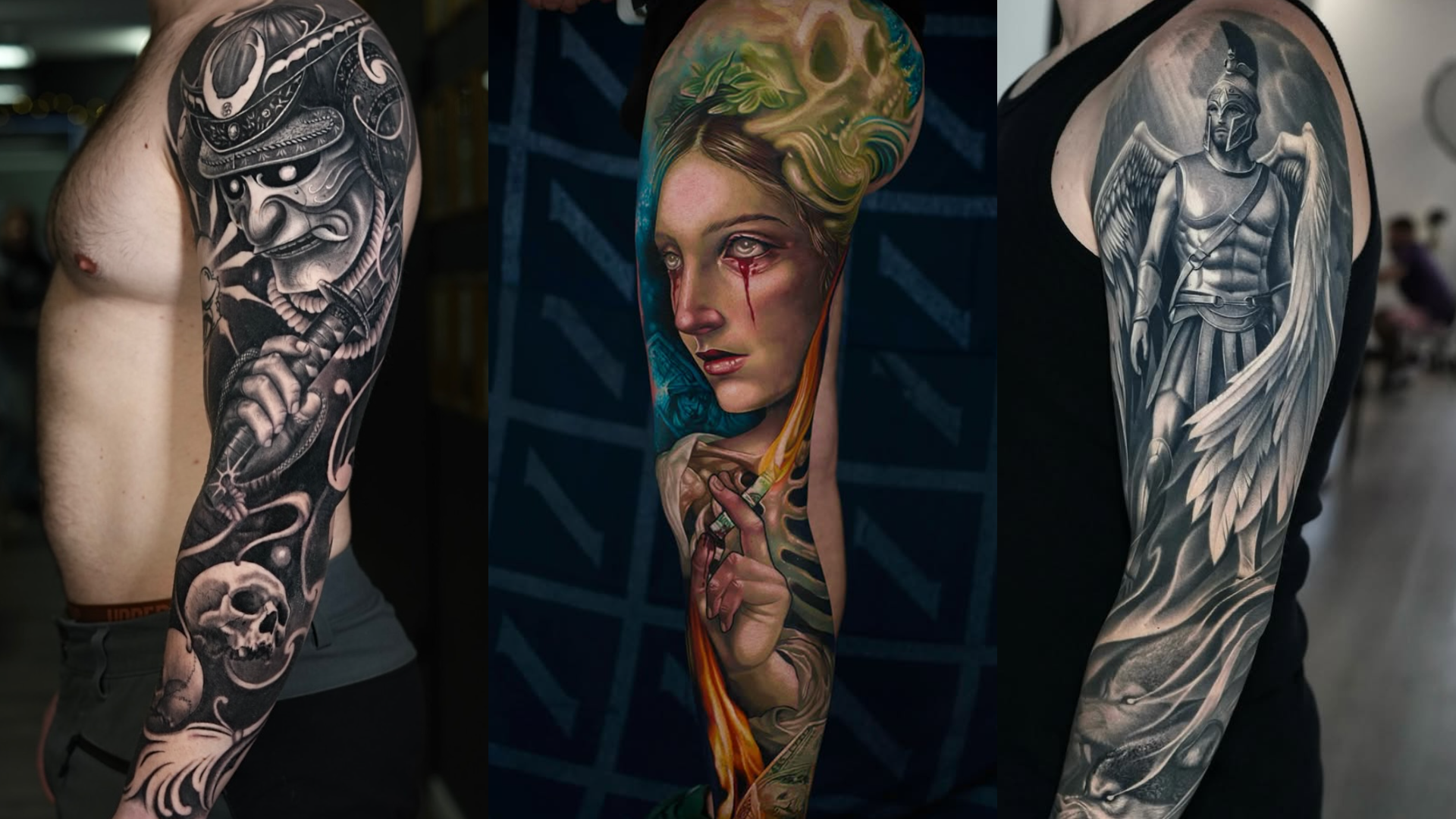 Full sleeve black and grey realism tattoo at Inknation Studio NYC